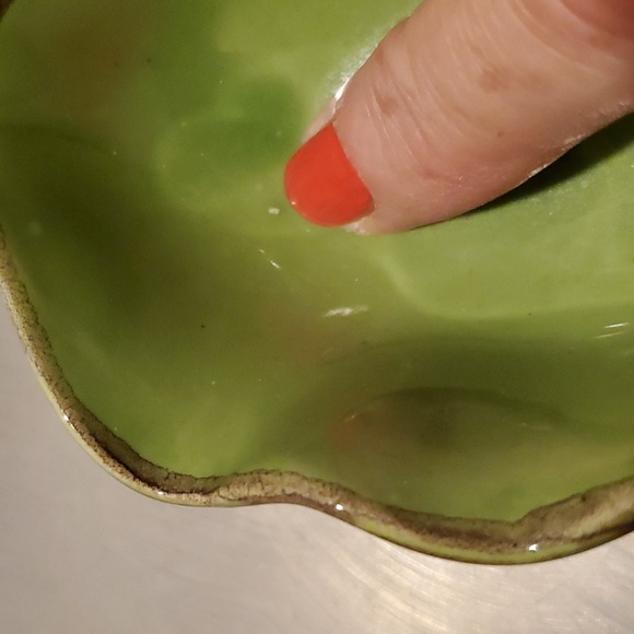 Vintage Italian Ceramic Leaf Green Bowl Trinket Dish - Picture 11 of 11
